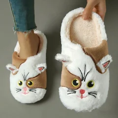 Solid Color Soft Comfortable Warm Open-Toe Indoor House Slippers-11