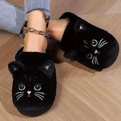 Solid Color Soft Comfortable Warm Open-Toe Indoor House Slippers-7