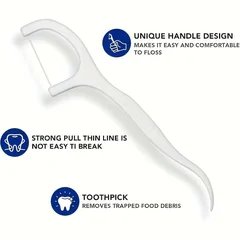 50-Pack Portable Disposable Floss Picks with Sealed Storage Case for Oral Care-4