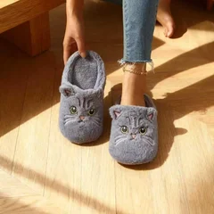 Solid Color Soft Comfortable Warm Open-Toe Indoor House Slippers-9