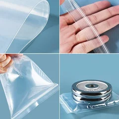 100-Pack Resealable Zipper Bags Clear Food Storage Fresh-Keeping Vacuum Packaging Bags-6