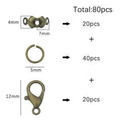 Lobster Clasps & Jump Rings for Jewelry Making, 80 Pieces-7