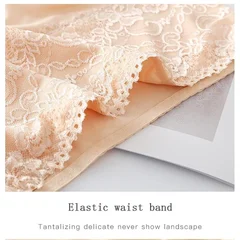 Plus Size Women's Lace High-Waist Briefs Solid Color Panties-4