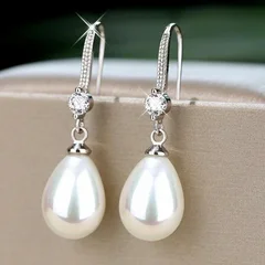Women's Teardrop Imitation Pearl Earrings-6