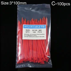 100-Pack Nylon Self-Locking Corrosion-Resistant Cable Ties Cable Management Fixed Ties-7
