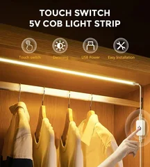 USB 5V COB Dimmable LED Strip with Touch Switch-10