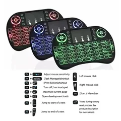 Mini tastiera wireless 2,4 GHz con telecomando touchpad air mouse compatibile con smart TV box e PC-5
