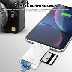 Lettore di schede 6 in 1, trasferimento ad alta velocità 5Gbps, adattatore flash drive Type C OTG SD TF USB 3.0 Micro USB-12