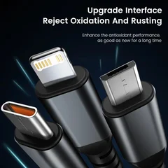 3-in-1 USB-C, Micro USB & Lightning Cable, 100W, 1.2m-6