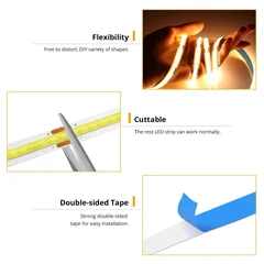 USB 5V COB Dimmable LED Strip with Touch Switch-4