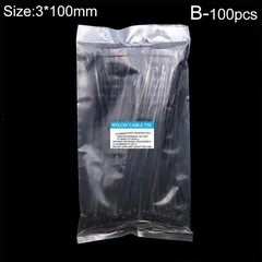 100-Pack Nylon Self-Locking Corrosion-Resistant Cable Ties Cable Management Fixed Ties-8