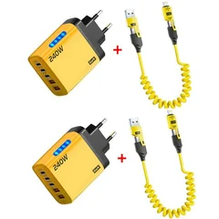 240W PD USB 5-Port Wall Charger Fast Charging Adapter EU Plug-13