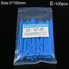 100-Pack Nylon Self-Locking Corrosion-Resistant Cable Ties Cable Management Fixed Ties-14