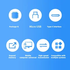 Lettore di schede 6 in 1, trasferimento ad alta velocità 5Gbps, adattatore flash drive Type C OTG SD TF USB 3.0 Micro USB-3