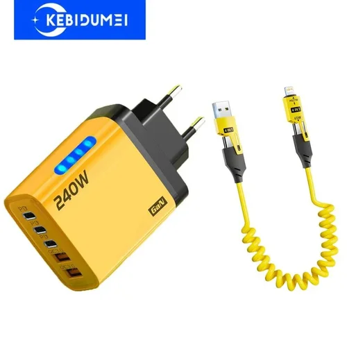PD 240W Type C Fast Charger Quick Charge 3.0 Phone Charging Adapter