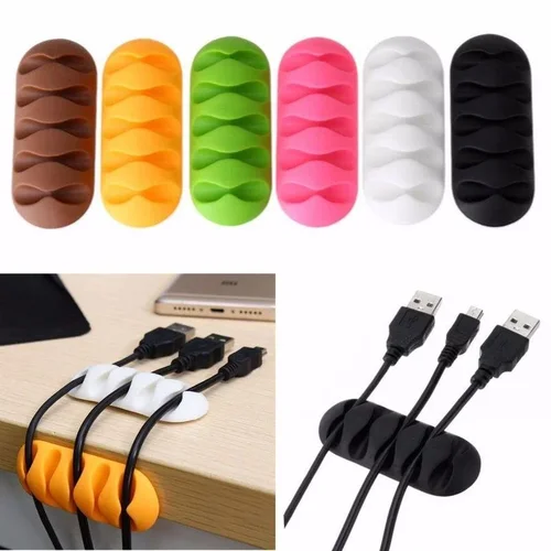 USB Charging Cable Organizer Desk Cable Clip Holder Management Tool