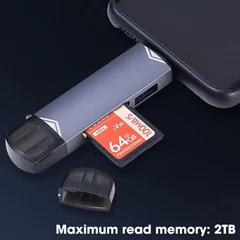 Leitor de cartão multifuncional 6 em 1 adaptador USB 3.0 para Type C e Micro OTG compatível com cartão TF, cartão SD e pen drive para notebook, celular Android e tablet-7