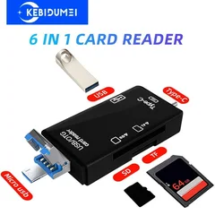 Lettore di schede 6 in 1, trasferimento ad alta velocità 5Gbps, adattatore flash drive Type C OTG SD TF USB 3.0 Micro USB-1