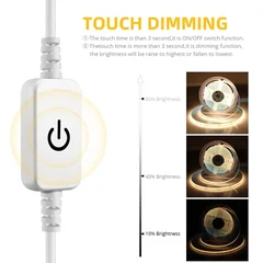 USB 5V COB Dimmable LED Strip with Touch Switch-3