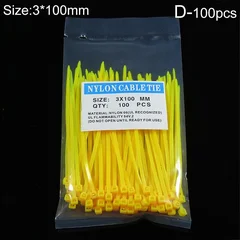 100-Pack Nylon Self-Locking Corrosion-Resistant Cable Ties Cable Management Fixed Ties-13