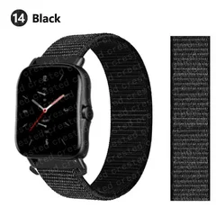 Bracelet en nylon de sport 20 mm/22 mm pour montre intelligente Amazfit GTS/GTR/Bip/Stratos-13