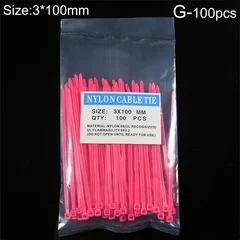 100-Pack Nylon Self-Locking Corrosion-Resistant Cable Ties Cable Management Fixed Ties-3