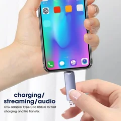 Leitor de cartão multifuncional 6 em 1 adaptador USB 3.0 para Type C e Micro OTG compatível com cartão TF, cartão SD e pen drive para notebook, celular Android e tablet-9