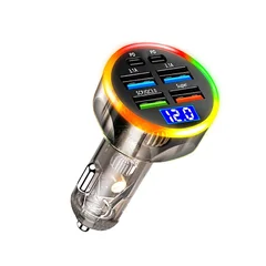 6-Port USB Car Charger, 4 USB + 2 PD, QC3.0-15