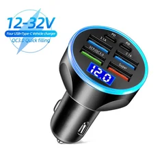 6-Port USB Car Charger, 4 USB + 2 PD, QC3.0-8