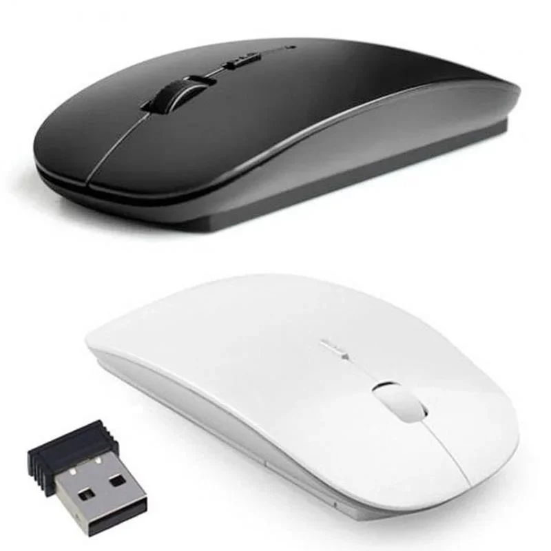 Souris optique sans fil USB ultra-fine 2,4 GHz avec récepteur pour ordinateur portable