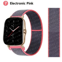 Bracelet en nylon de sport 20 mm/22 mm pour montre intelligente Amazfit GTS/GTR/Bip/Stratos-7
