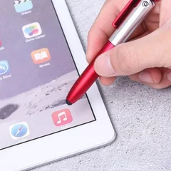 4-in-1 Folding Ballpoint Pen Touch Stylus Flashlight Tablet Phone Stand-3