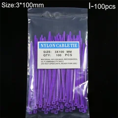 100-Pack Nylon Self-Locking Corrosion-Resistant Cable Ties Cable Management Fixed Ties-15