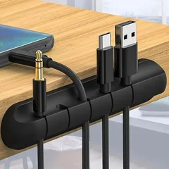 Silicone Desktop Cable Organizer, 5 Slots-1