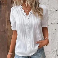 Women's Summer Fashion Cutout Short Sleeve T-Shirt Top-6