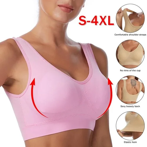 Women's Seamless Wireless Breathable Comfortable Sports Bra for Plus Size