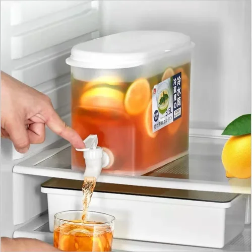 3.5L Clear Water Dispenser Cold Water Pitcher with Faucet for Refrigerator