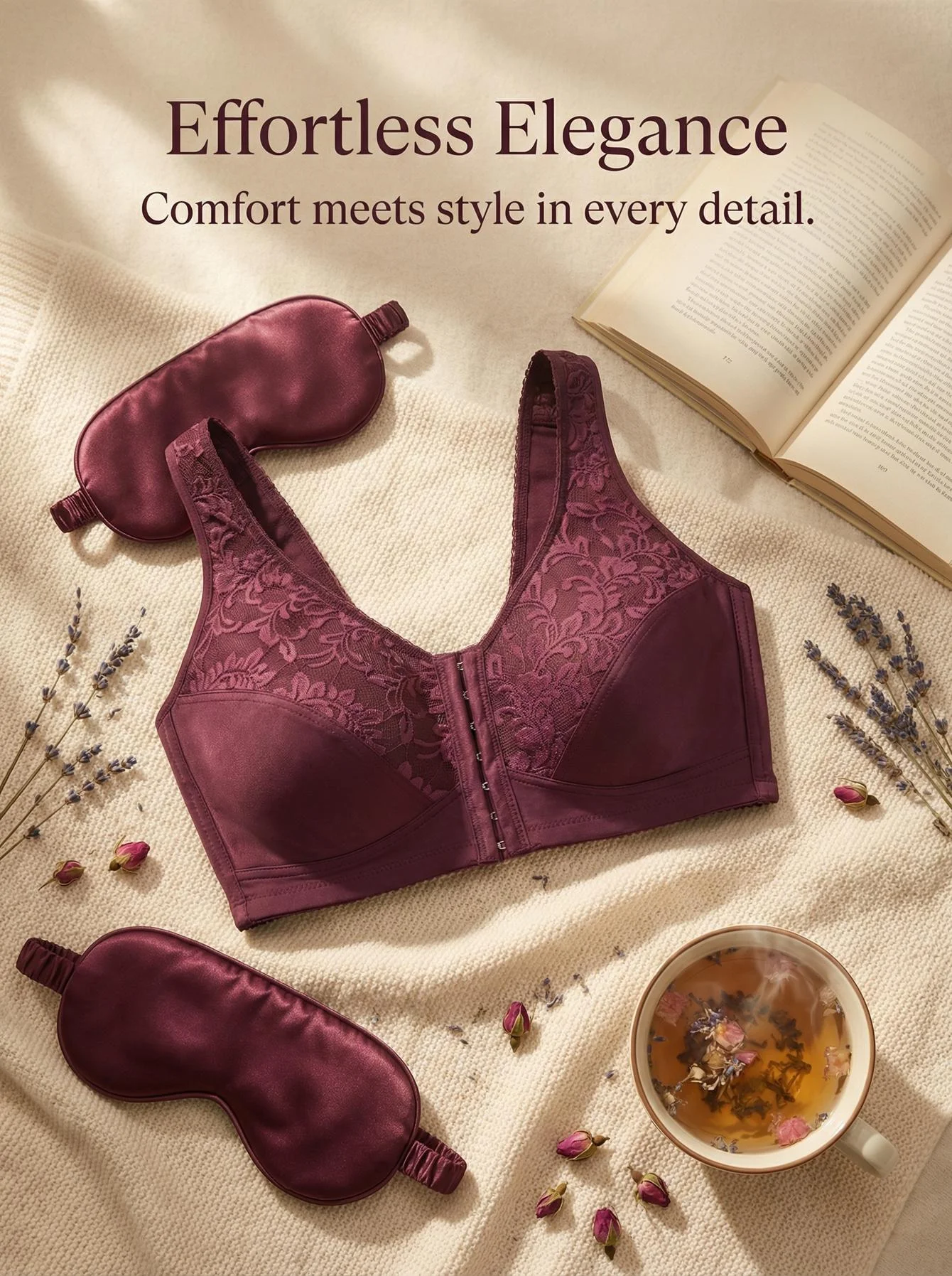 Plus Size Full Coverage Lace Wireless Front Closure Bra Top 0XL-5XL — Product detail image 1
