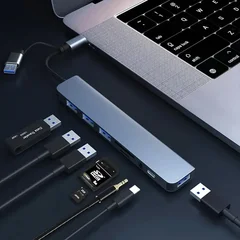 8-in-1 USB-C Hub with SD/TF & 3.5mm Audio, 5Gbps-4