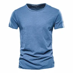 Usegiraffe Men's Crew Neck Slim Fit 100% Cotton Stretch Short Sleeve T-Shirt-10
