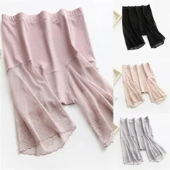 Women's Summer Plus Size 5XL High-Waist Anti-Exposure Safety Shorts Lace Sexy Boxer Briefs-3
