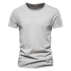 Usegiraffe Men's Crew Neck Slim Fit 100% Cotton Stretch Short Sleeve T-Shirt-22