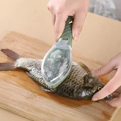 Splash-Proof Fish-Shape Covered Fish Scale Remover Brush for Home Use-2