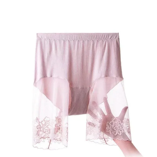 Women's Summer Plus Size 5XL High-Waist Anti-Exposure Safety Shorts Lace Sexy Boxer Briefs