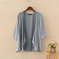 ZANZEA Loose Three-Quarter Sleeve Cover-Up Cardigan-8