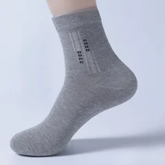 Men's spring and autumn breathable crew socks 5 pairs multi-color-2