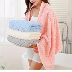 Adult Super Absorbent Microfiber Quick-Dry Soft Thick Coral Fleece Bath Towel-2