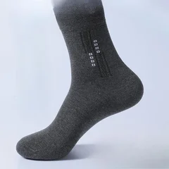 Men's spring and autumn breathable crew socks 5 pairs multi-color-3