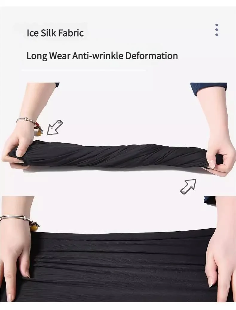 Pantalon large décontracté style streetwear léger uni taille élastiquée sarouel court femme — Image détaillée du produit 3