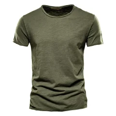 Usegiraffe Men's Crew Neck Slim Fit 100% Cotton Stretch Short Sleeve T-Shirt-11